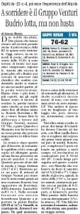 A sorridere è il Gruppo Venturi. Budrio lotta, ma non basta