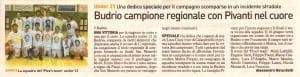 Rassegna stampa, dal Carlino di oggi: “Budrio campione regionale con Pivanti nel cuore”