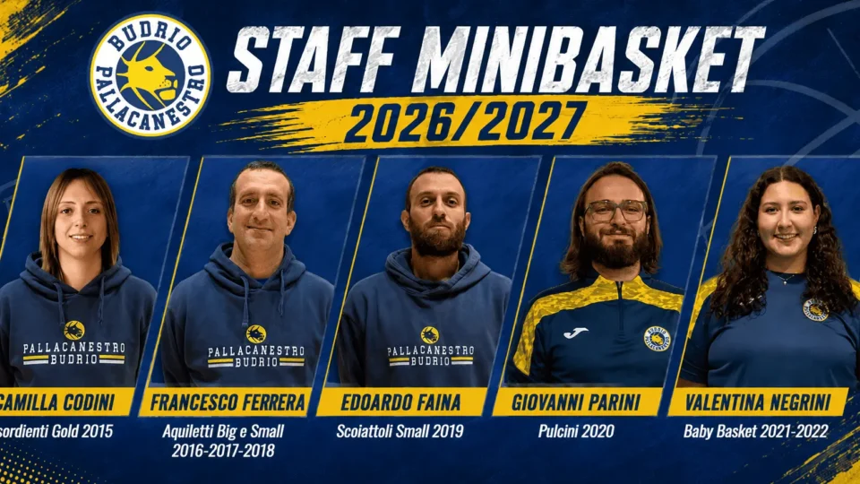 Minibasket 2026/2027: ecco lo staff gialloblù